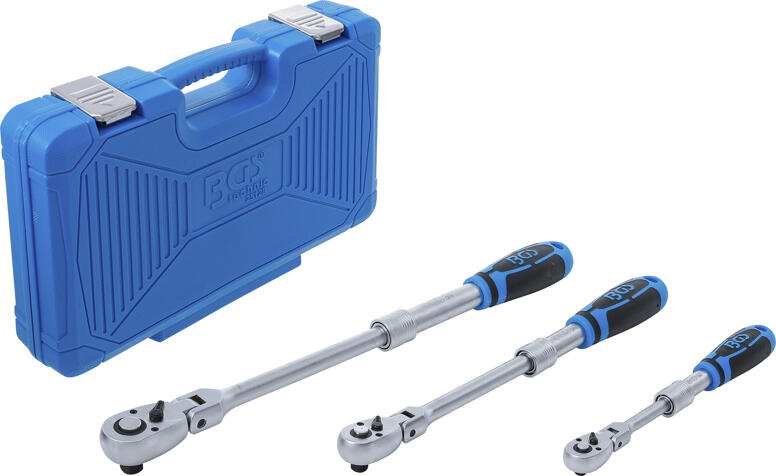 Teleskopické ráčny s kloubem 1/4", 3/8" a 1/2", 210-490 mm, sada 3 ks - BGS 25128
