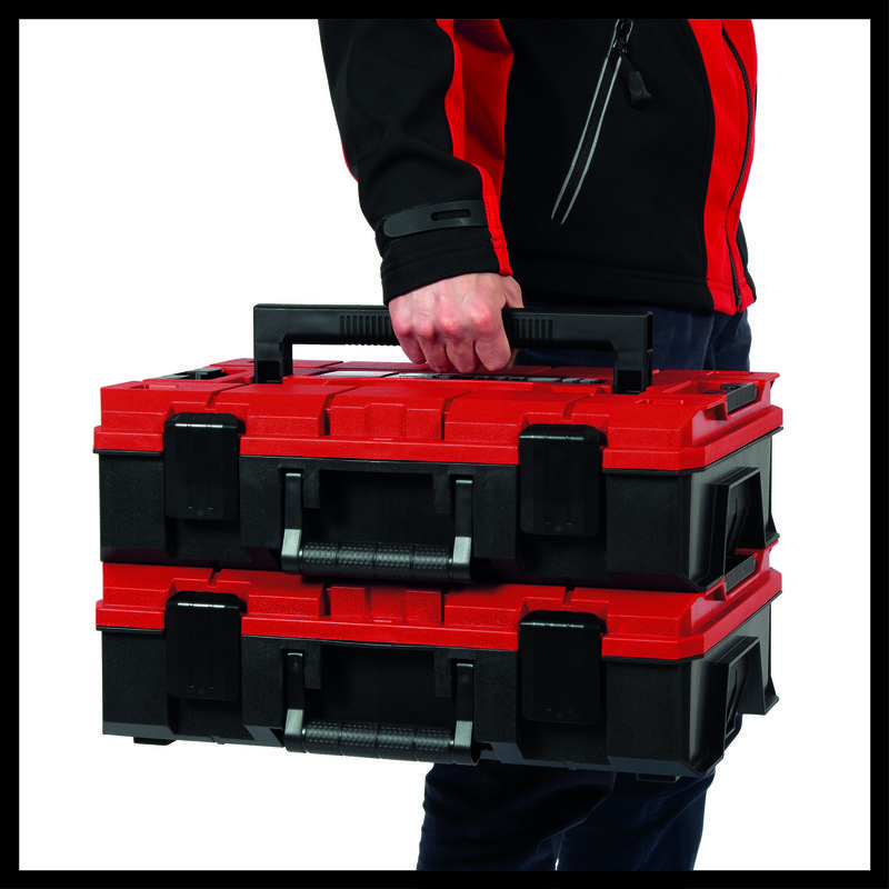Systémový kufr E-Case S-C, 444x330x131 mm, červeno černý - Einhell