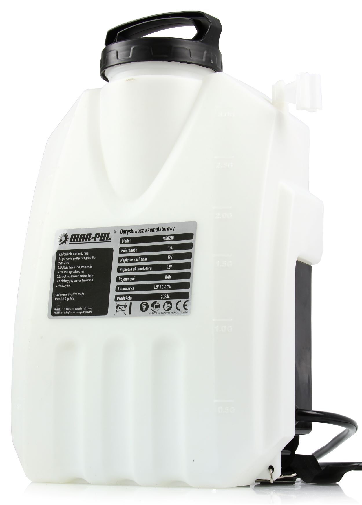 Aku zádový postřikovač 12 l, 12 V - 8 Ah