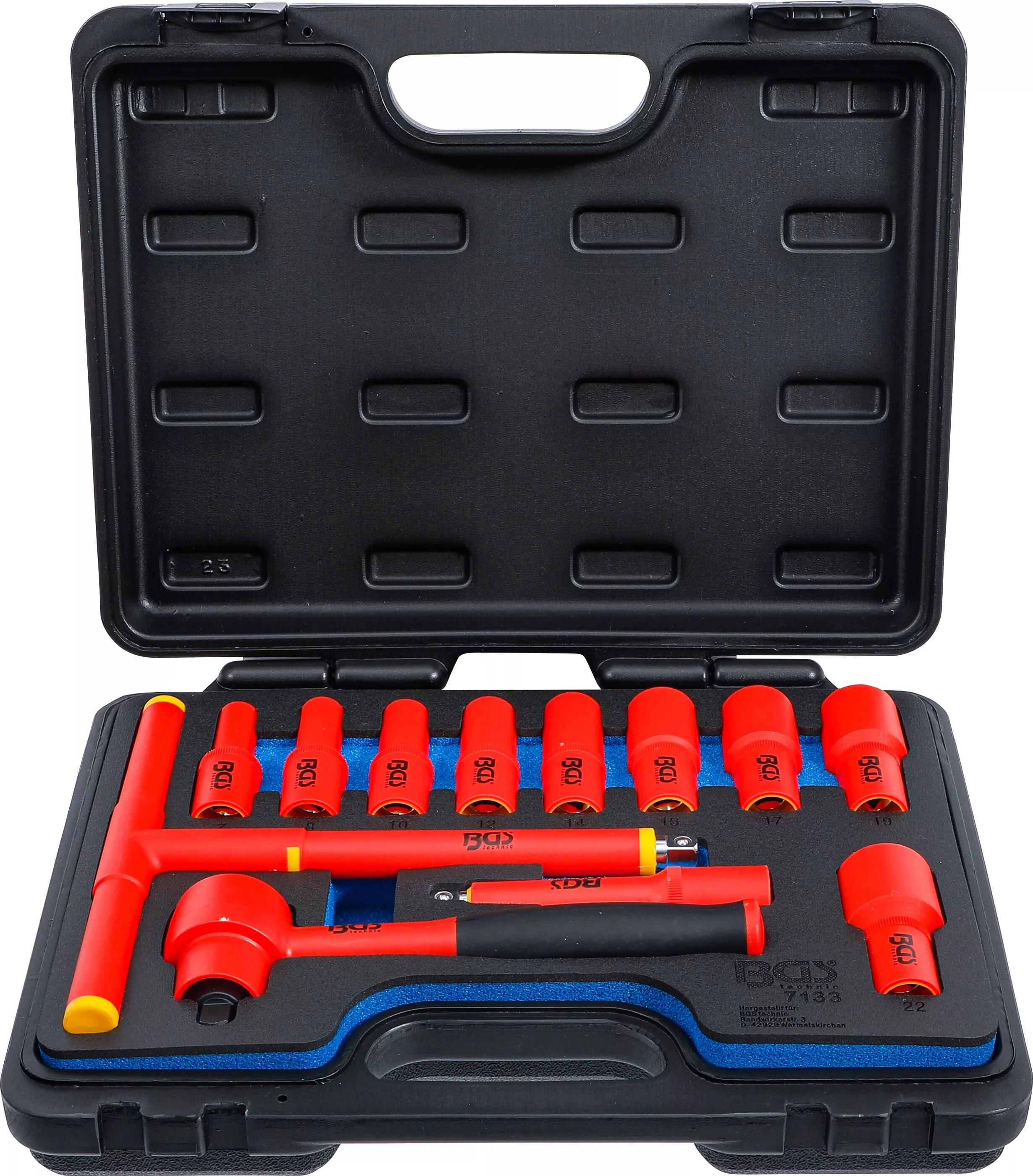 Elektrikářská gola sada 3/8" Pro Torque VDE, izolovaná, 7-22 mm, 12 dílů - BGS 7133
