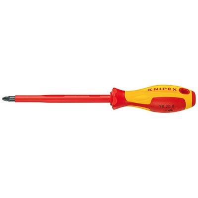 Šroubovák křížový (Pozidriv), izolovaný 1000V, PZ1, délka 187 mm - KNIPEX 98 25 01 Délka: 320 mm, Velikost: PZ4, Provedení: Standardní