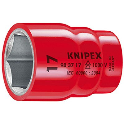 Hlavice nástrčná, 3/8", šestihran, izolovaná, 1000V, 17 mm - KNIPEX 98 37 17 Velikost: 17 mm