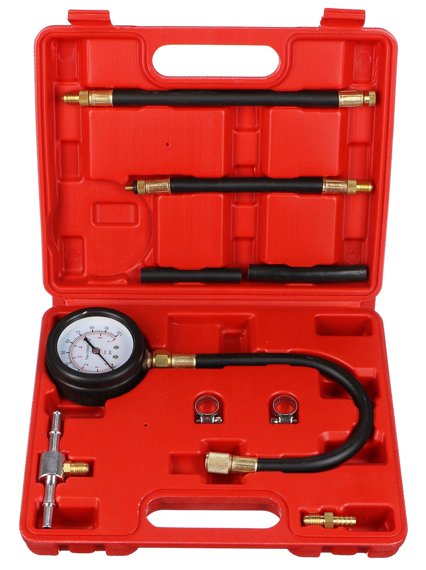 Kompresiometer - tester kompresie pre benzínové motory, 0-7 bar, 10 ks - SIXTOL