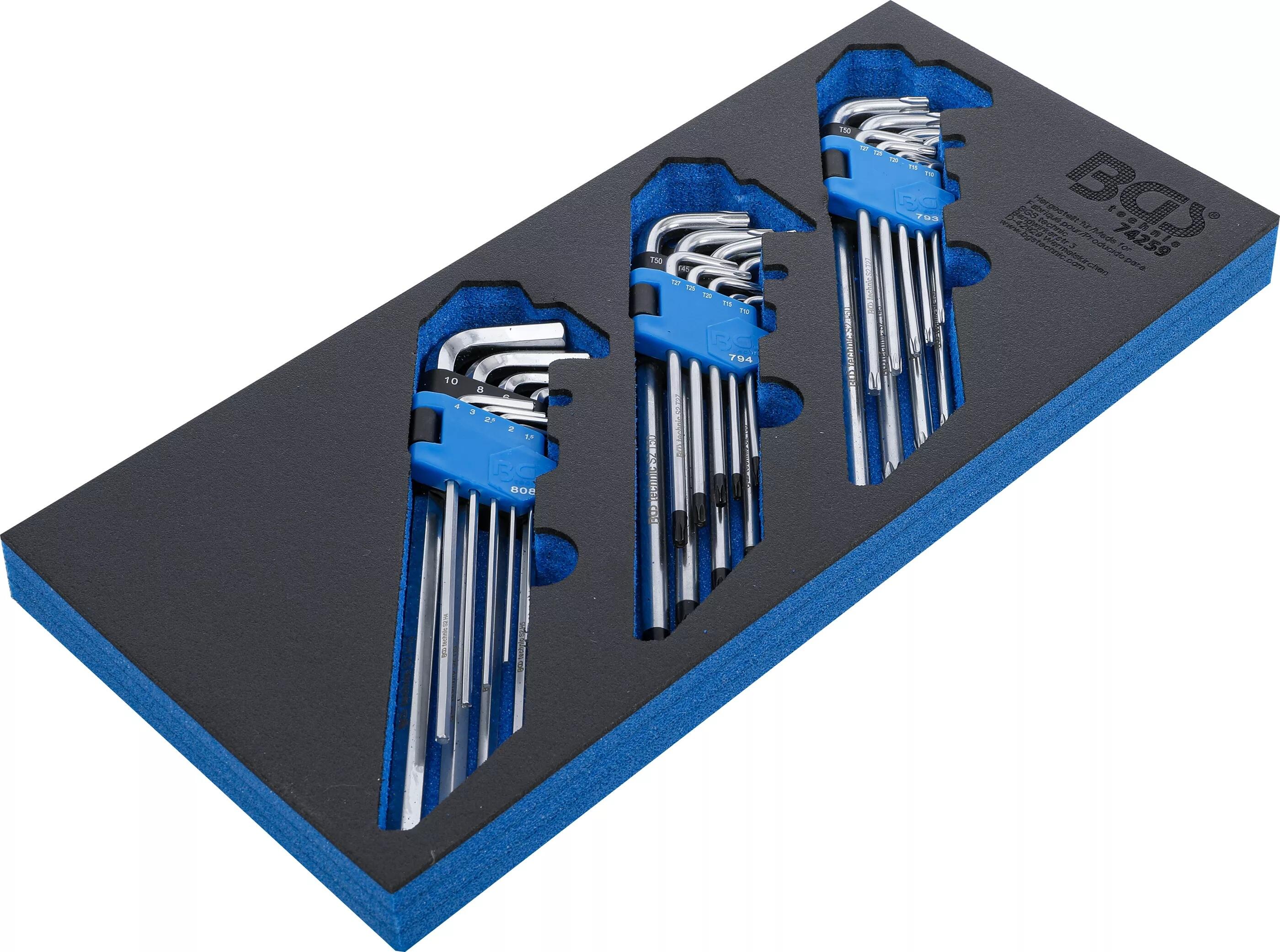 Klíče Imbus, TORX a TORX s otvorem, sada 27 dílů - BGS 74259