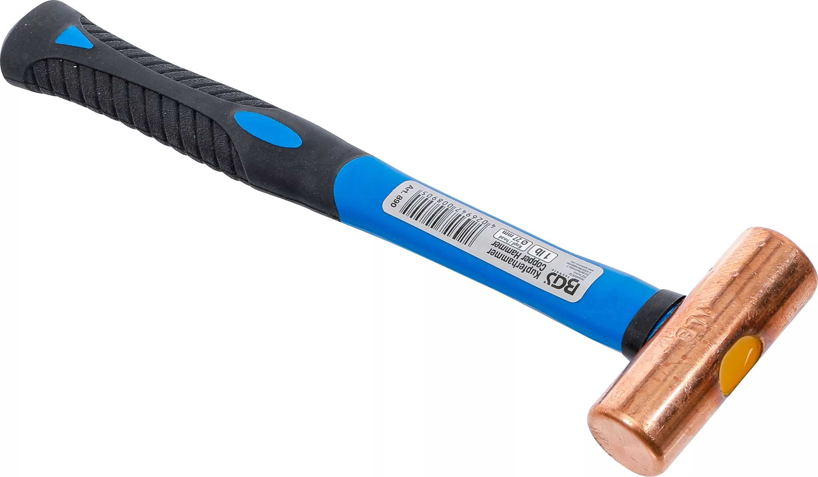 Palička s měděnou hlavou, průměr 27 mm, sklolaminátové topůrko - BGS 890