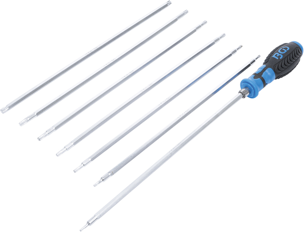 BGS technic Šroubováky TORX a TORX s otvorem T10-T40, prodloužené, výměnné dříky, 8 dílů - BGS 2326