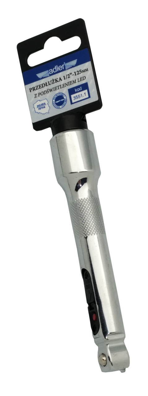 Nástavec - prodloužení 1/2", výkyvné, délka 125 mm, s LED světlem - ADLER 3551.1