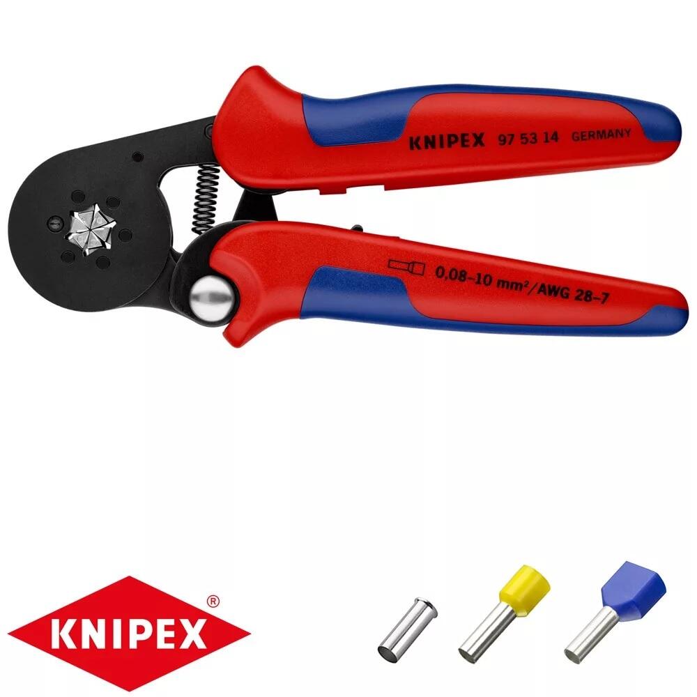 Samonastavitelné kleště pro lisování kabelových koncovek – KNIPEX 97 53 14