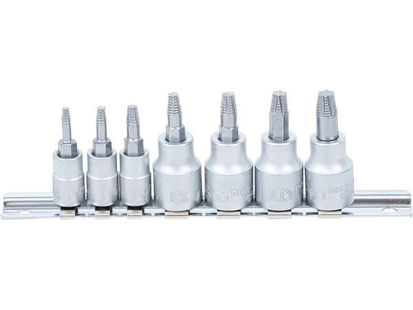BGS Technic BGS 7098 Zástrčné hlavice 1/4" a 3/8" pro poškozené šrouby T10 ÷ T40 (Sada 7 d