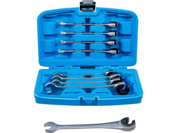 BGS Technic BGS 30849 Otevřené očkoploché klíče 8 ÷ 17 mm s ráčnou. Sada 9 dílů