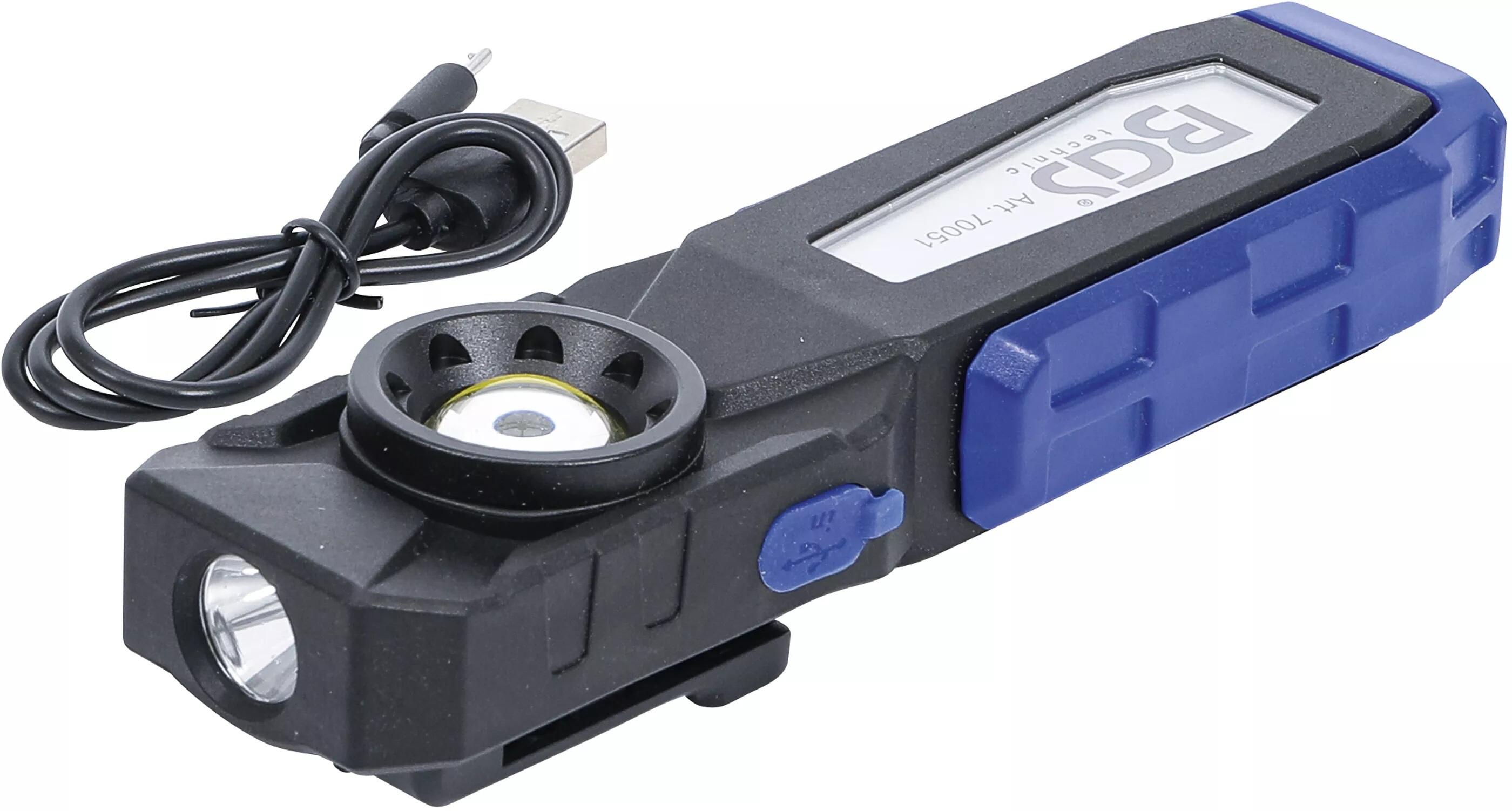 BGS Technic BGS 70051 Aku montážní COB LED lampa s magnetem a háčkem, sklopná