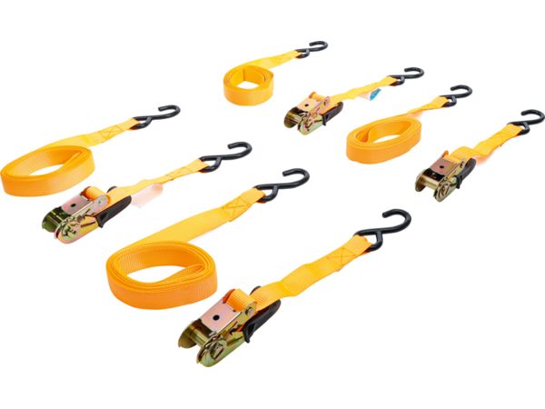 BGS Technic BGS 6831 Ráčnové upínací pásy 5 m x 25 mm, s těžkými háky (Sada 4 díly)