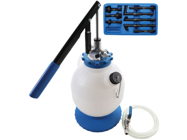 Plnička převodového oleje s ruční pumpou, s 8 adaptéry, 7 l, BGS - B9992