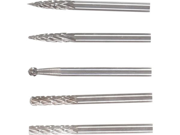 BGS Technic BGS 9596 Stopkové HSS frézy, extra krátké, dřík 3 mm (Sada 5 dílů)