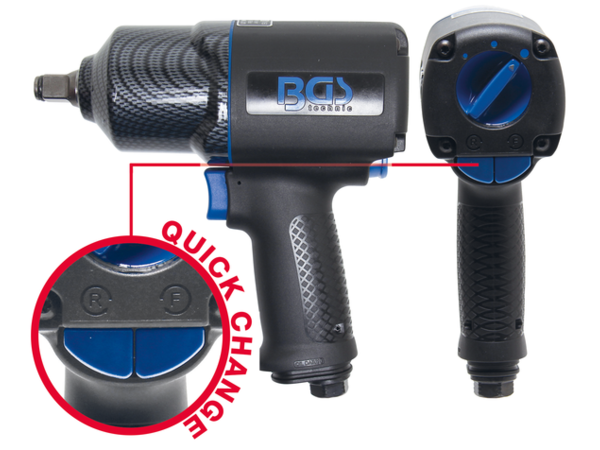 BGS Technic BGS 9320 Pneumatický rázový utahovák 1/2" s dvojitým úderem, max. 1756 Nm