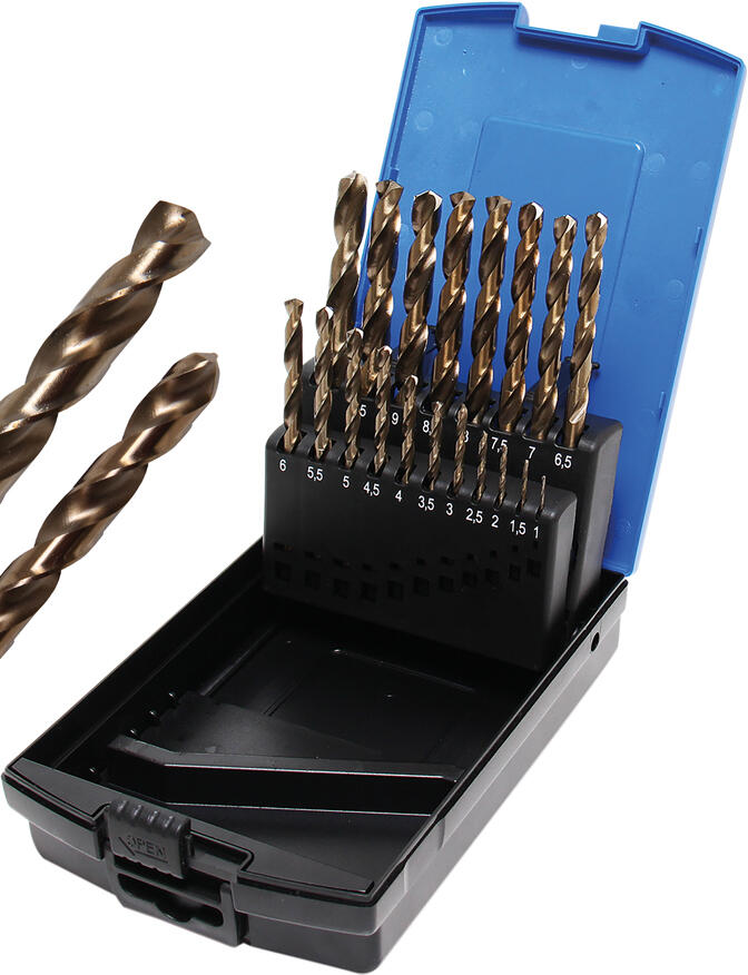 BGS Technic BGS 9297 Spirálové vrtáky HSS-G M35 1 ÷ 10 mm kobaltová ocel. Sada 19 dílů