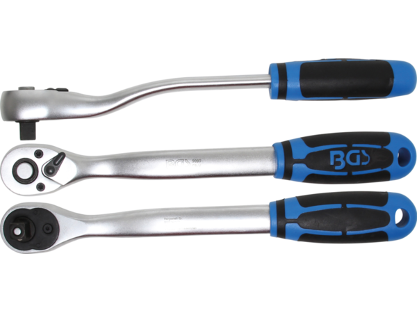 BGS Technic BGS 9090 Přepínací ráčna 3/8" extra dlouhá, vyhnutá