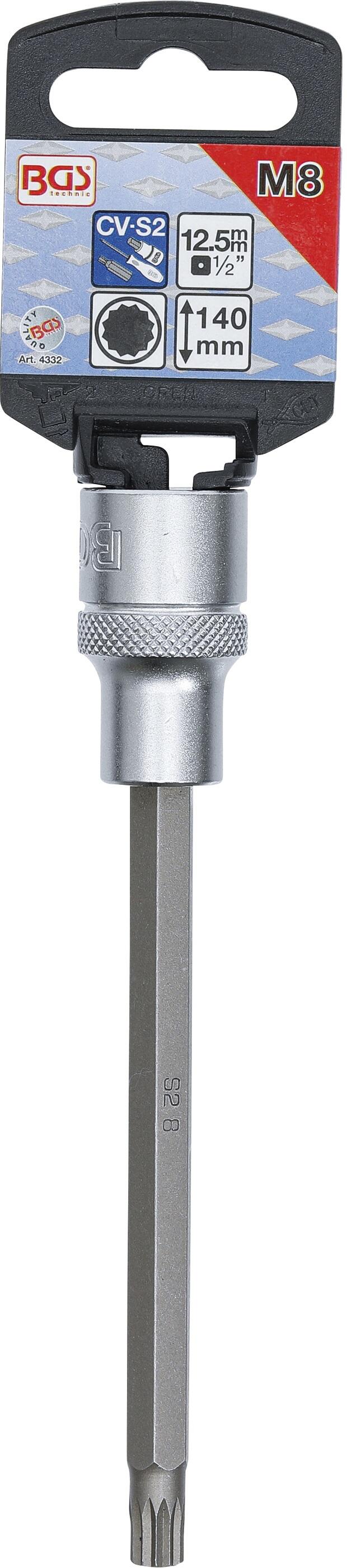 BGS Technic BGS 4332 Zástrčná bitová hlavice 1/2" pro XZN M8 x 140 mm