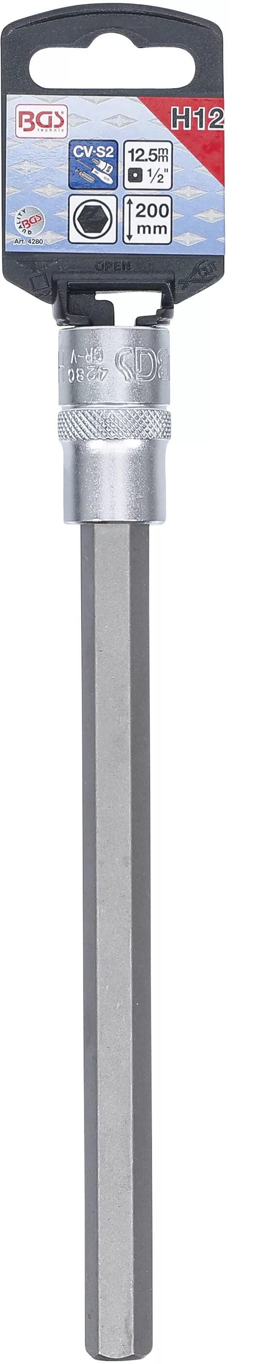 BGS Technic BGS 4280 Zástrčná hlavice 1/2" inbus 12x200 mm S2