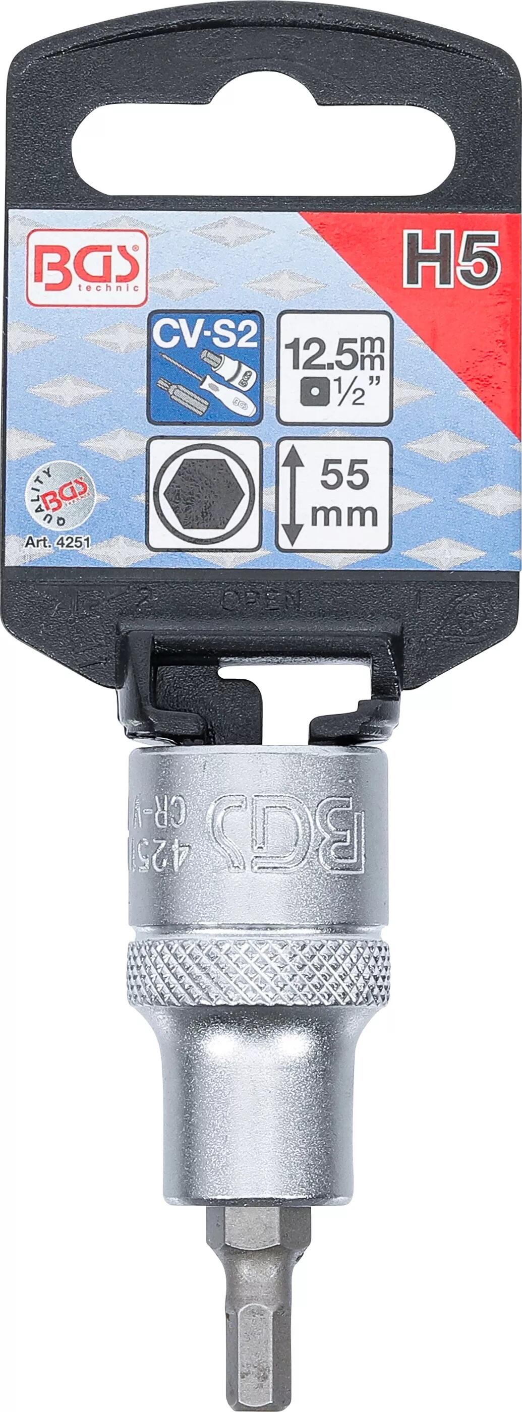 BGS Technic BGS 4251 Zástrčná hlavice 1/2" inbus 5 x 55 mm (S2)