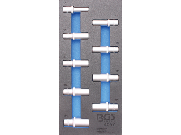 BGS Technic BGS 4057 Nástrčné bitové hlavice 1/2", šestihran 10 ÷ 24 mm. Sada 9 dílů