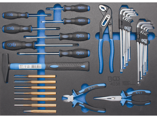 BGS Technic BGS 4038 Kladivo, kleště, šroubováky. Sada 36 dílů