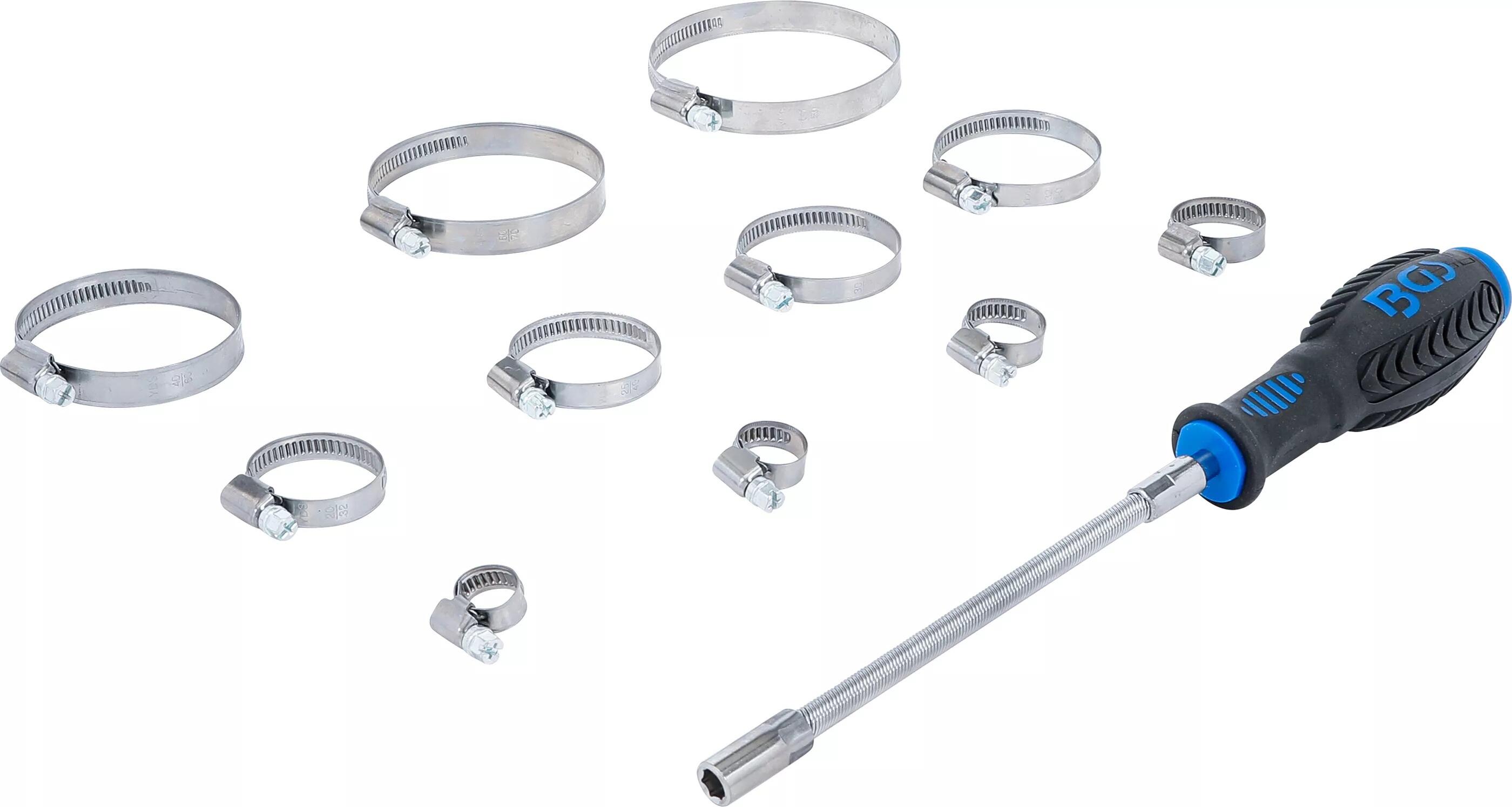 BGS Technic BGS 8095 Hadicové spony 8 ÷ 80 mm, nerezové (Sada 111 dílů)