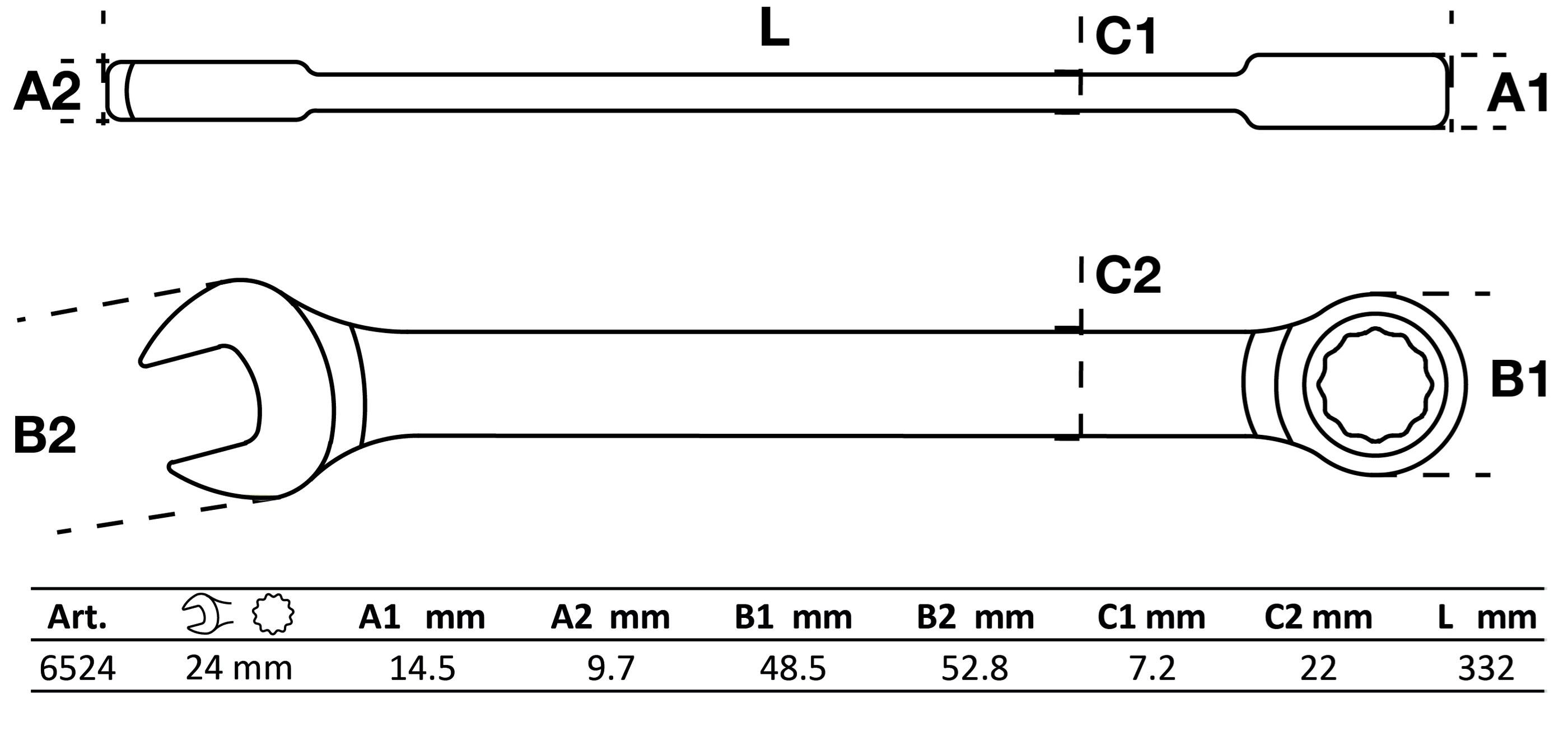 BGS Technic BGS 6524 Očkoplochý ráčnový klíč 24 mm