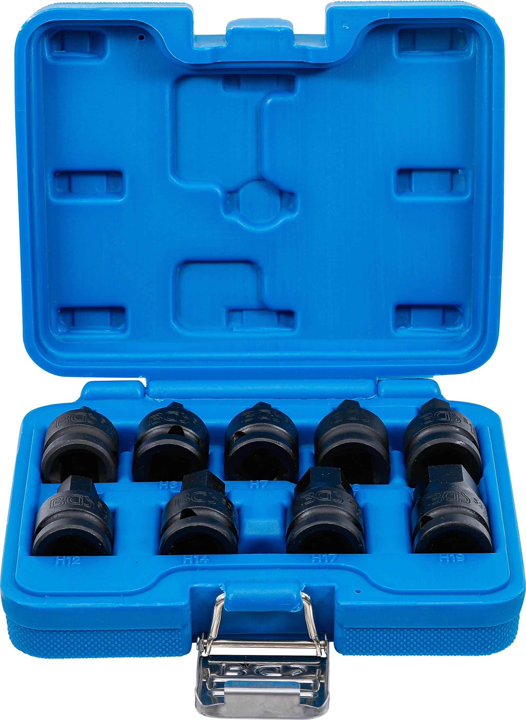 BGS Technic BGS 5485 Zástrčné hlavice šestihranné (inbus) 1/2" 5 ÷ 19 mm, silové. Sada 9 d