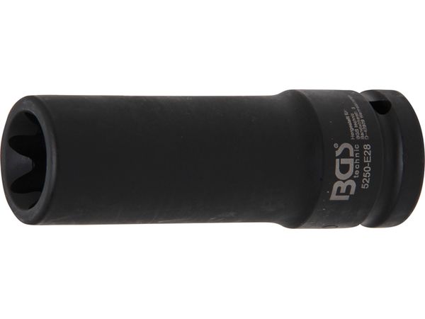 BGS Technic BGS 5250-E28 Nástrčná hlavice 3/4" E-Profil E28, prodloužená, silová