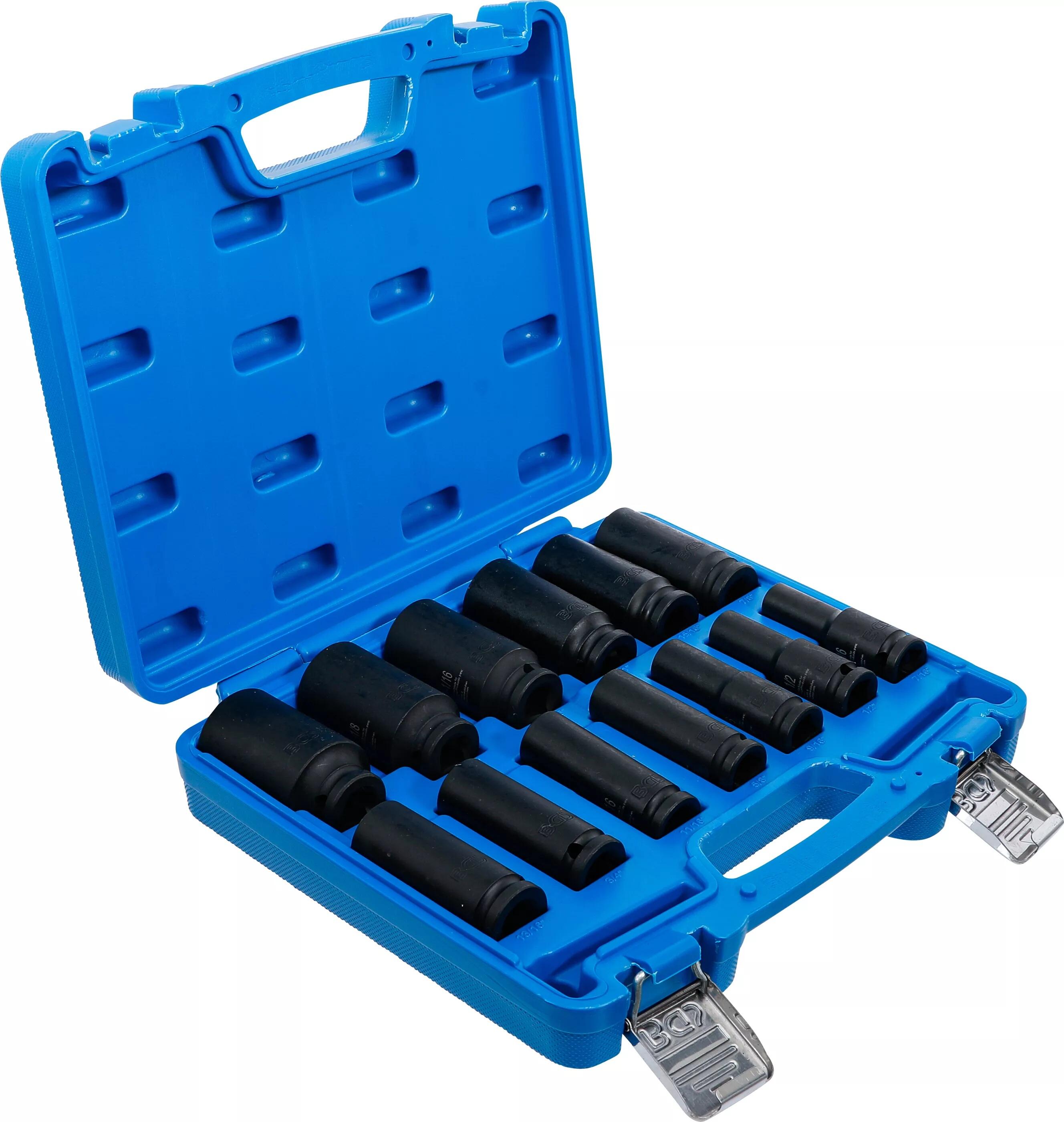 BGS Technic BGS 5208 Nástrčné hlavice 1/2" 6hran 3/8 ÷ 1 1/4" tvrzené, prodloužené, palcov