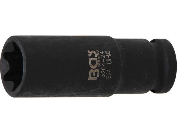 BGS Technic BGS 5204-24 Nástrčná hlavice 1/2" E-Profil E24, prodloužená, silová