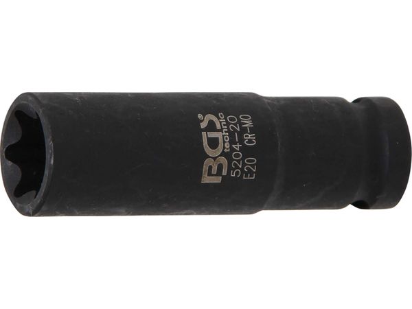 BGS Technic BGS 5204-20 Nástrčná hlavice 1/2" E-Profil E20, prodloužená, silová