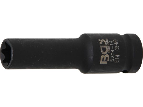 BGS Technic BGS 5204-14 Nástrčná hlavice 1/2" E-Profil E14, prodloužená, silová