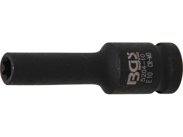 BGS Technic BGS 5204-10 Nástrčná hlavice 1/2" E-Profil E10, prodloužená, silová