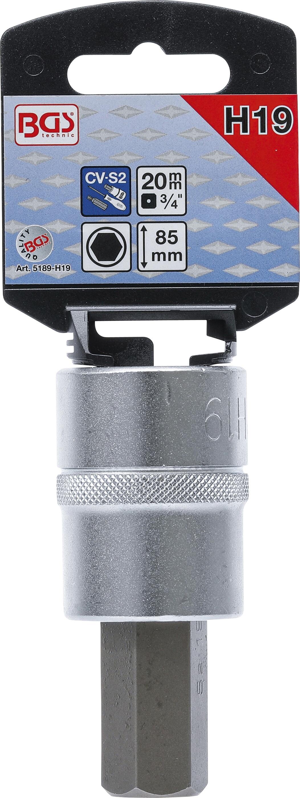 BGS Technic BGS 5189-H19 Zástrčná hlavice 3/4" inbus 19 x 85 mm