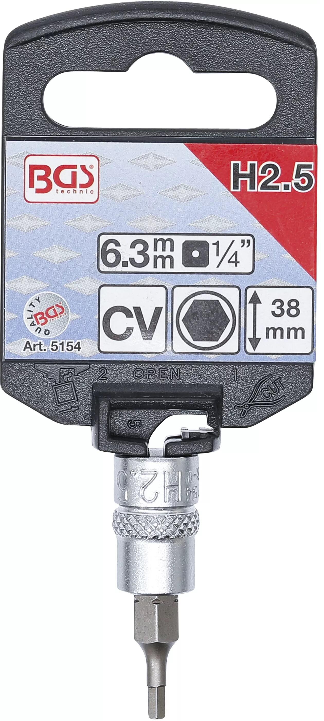 BGS Technic BGS 5154 Hlavice zástrčná 1/4" 6hran 2,5 mm