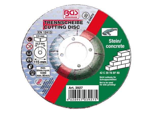 BGS Technic BGS 3927 Brusný kotouč na kámen 115 x 2,5 x 22,2 mm, typ 42