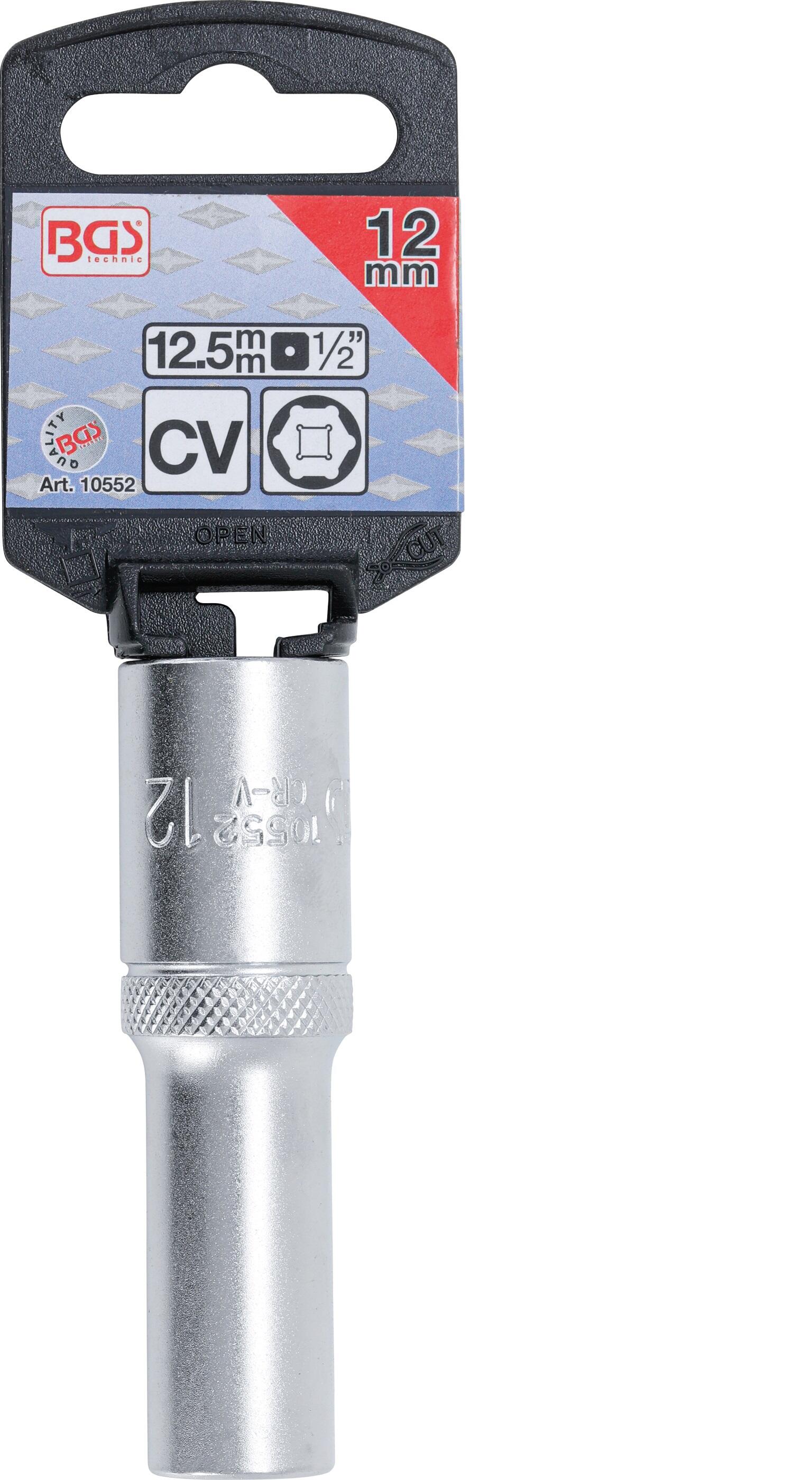 BGS Technic BGS 10552 Nástrčná hlavice 1/2“ 12 mm, 6ti hranná, prodloužená, Pro Torque