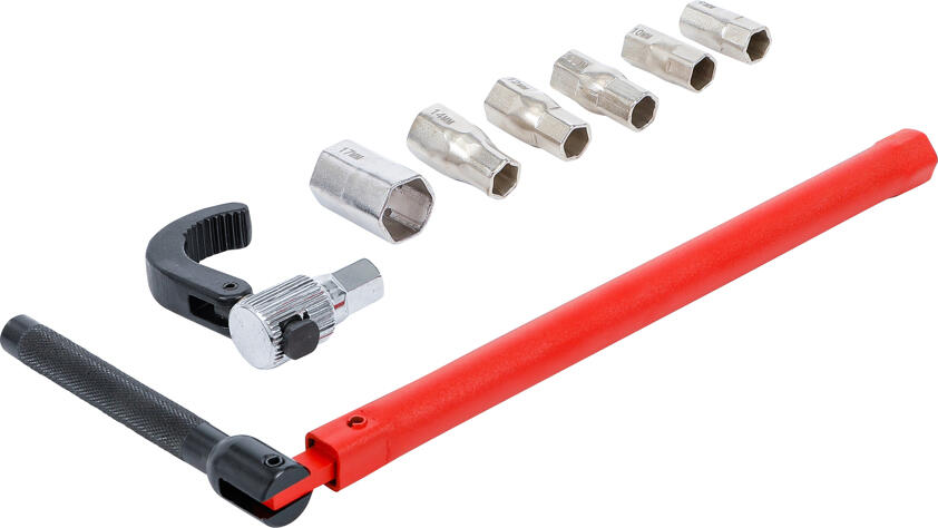 BGS Technic BGS 74244 Kloubová T-rukojeť HEX 13 mm včetně hlavic 9 ÷ 17 mm (Sada 8 dílů)