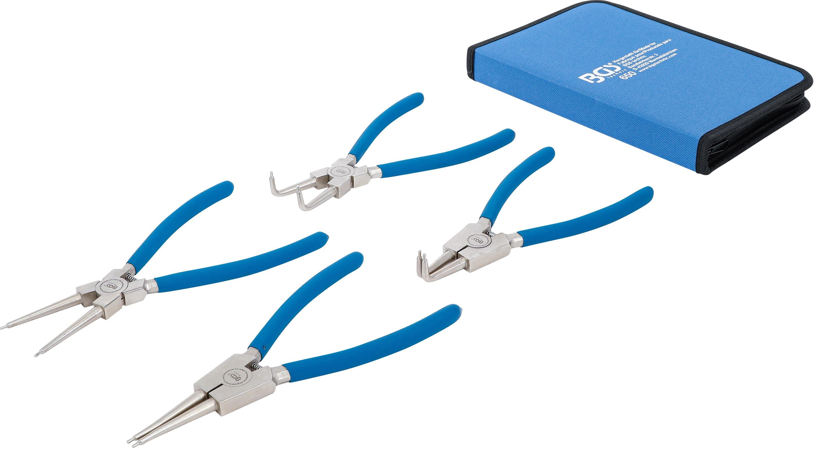 BGS Technic BGS 650 Kleště na vnější/vnitřní pojistné kroužky 225 mm. Sada 4 dílů