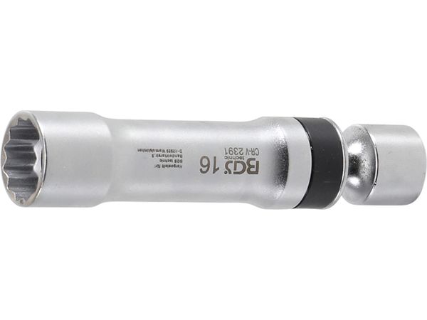 BGS Technic BGS 2391 Kloubová nástrčná hlavice 3/8" 12hranná 16 mm na zapalovací svíčky, s