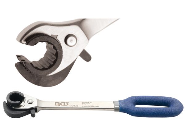 BGS Technic BGS 30828 Otevřený očkový klíč 8 mm s ráčnou na převlečné matice