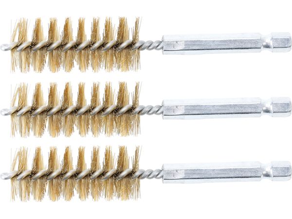 BGS Technic BGS 3078-19-M Mosazné kartáče pr. 19 mm, upínání 1/4", 3 ks (Sada BGS 3078)