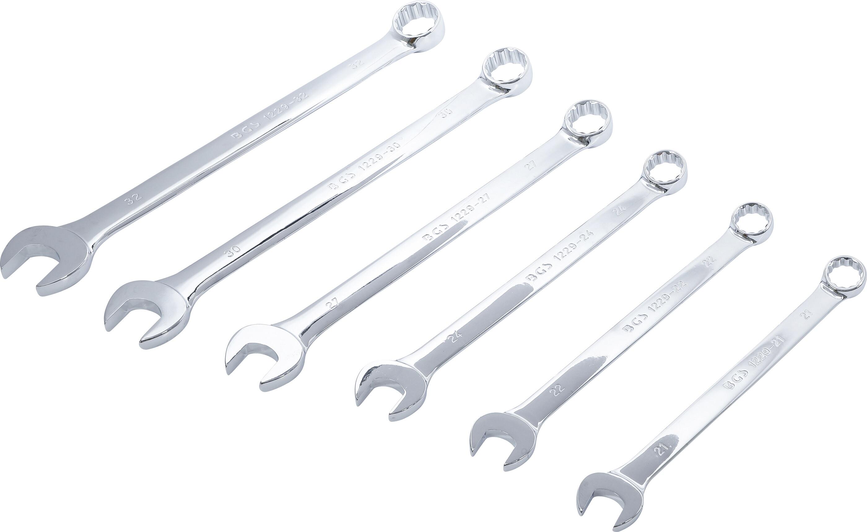 BGS Technic BGS 1229 Očkoploché klíče 21 ÷ 32 mm, extra dlouhé. Sada 25 dílů v rolovací ta