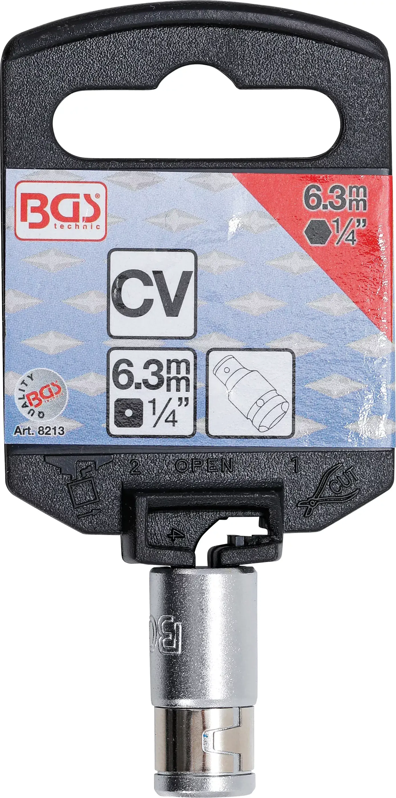 BGS Technic BGS 8213 Bitový adaptér 1/4" s koulí (vnitřní šestihran/vnitřní čtyřhran)