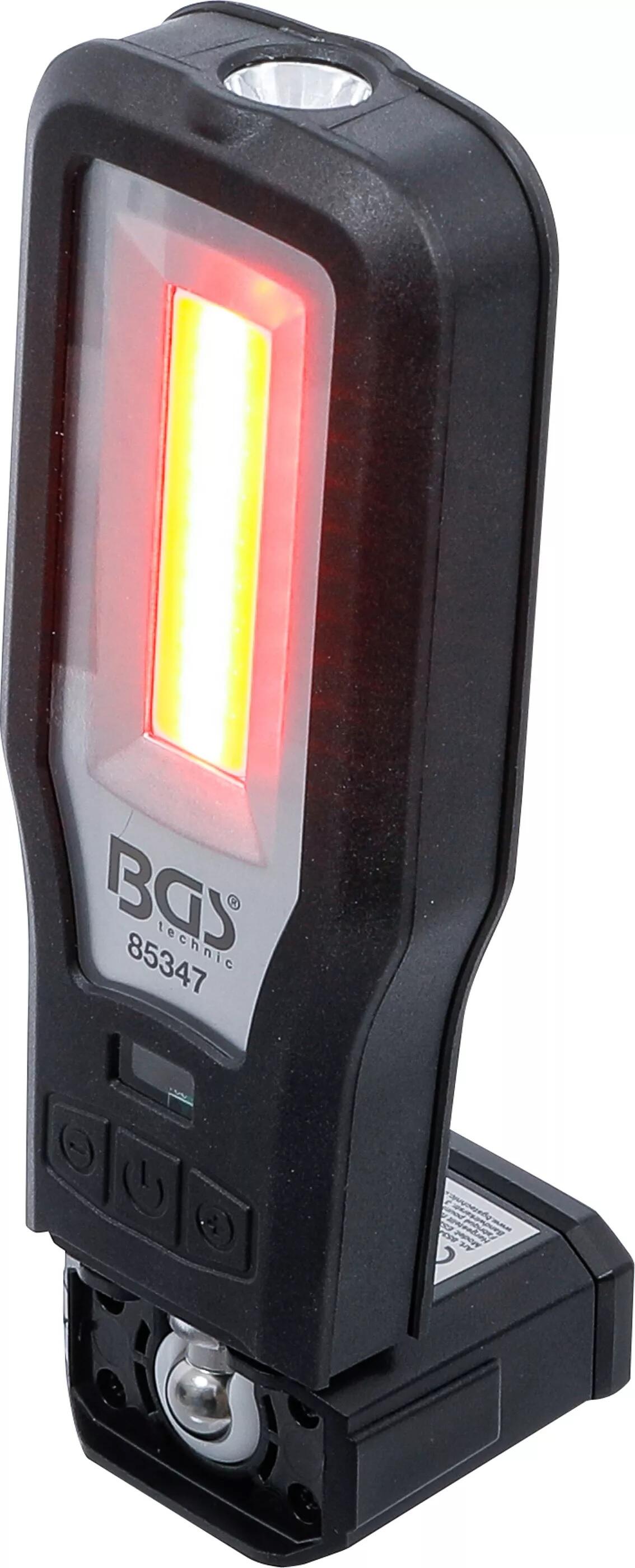 BGS Technic BGS 85347 Aku pracovní COB LED lampa, sklopná, s nabíjecí stanicí (2,0 Ah)