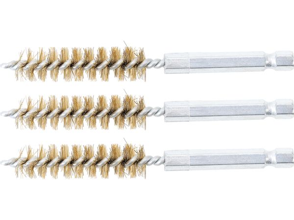 BGS Technic BGS 3078-12-M Mosazné kartáče pr. 12 mm, upínání 1/4", 3 ks (Sada BGS 3078)