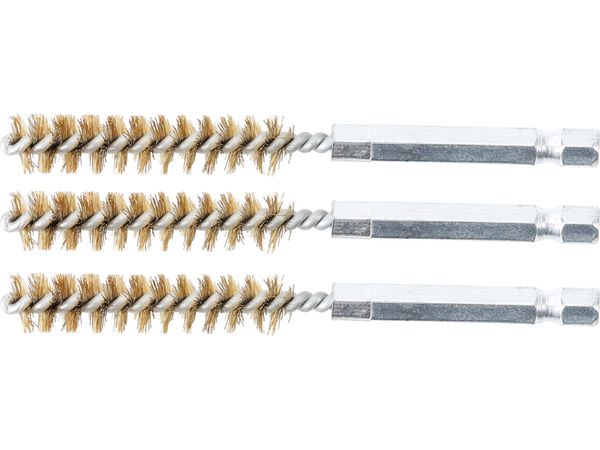 BGS Technic BGS 3078-10-M Mosazné kartáče pr. 10 mm, upínání 1/4", 3 ks (Sada BGS 3078)