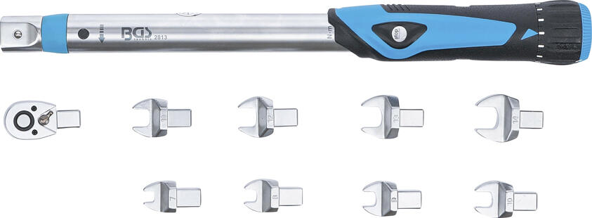 BGS Technic BGS 2813 Momentový klíč 1/4″; pro 10 ÷ 50 Nm, matic. klíče 7 ÷ 14 mm